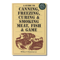 The front cover of the book 'A Guide to Canning, Freezing, Curing & Smoking Meat, Fish & Game' by Wilbur F. Eastman Jr.